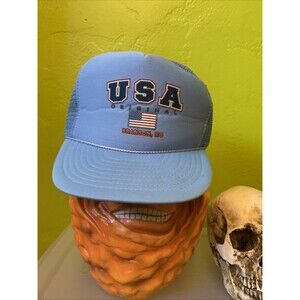 Vintage trucker cap USA original Branson, Missouri light blue mesh back snapback